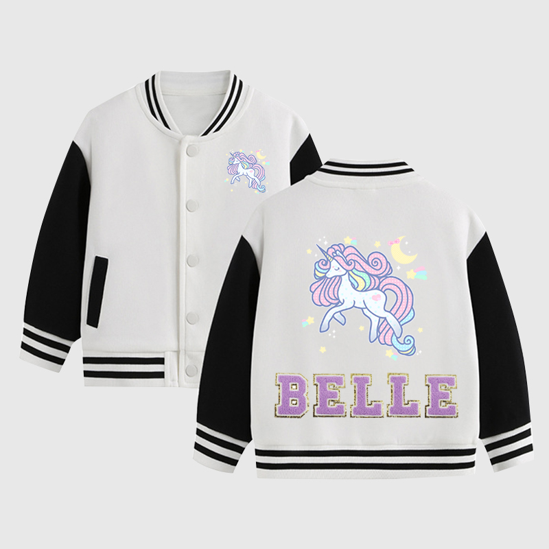 Personalized Unicorn Kids Baseball Jacket| Cloth198