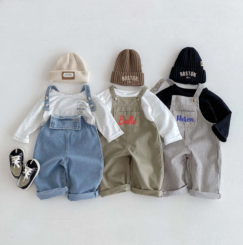 Personalized Kids Oversized Denim Overalls| Pants11