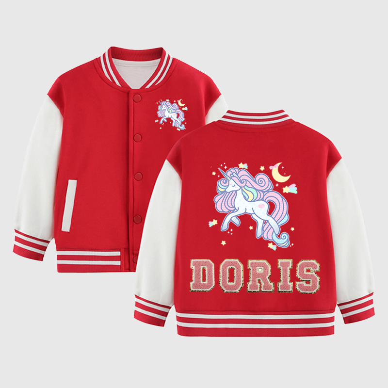Personalized Unicorn Kids Baseball Jacket| Cloth198