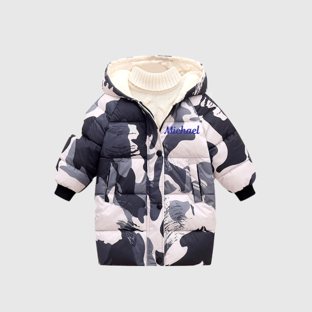 Personalized Kids Winter Thicken Warm Embroidered Long Jackets| Cloth199