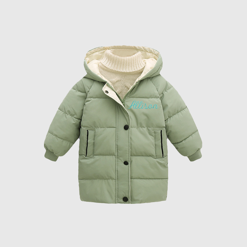 Personalized Kids Winter Thicken Warm Embroidered Long Jackets| Cloth199