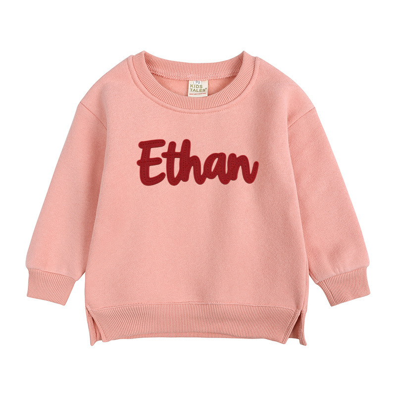 Personalized Hand-Embroidered Kid Cozy Soft Crewneck Sweatshirt | Cloth293