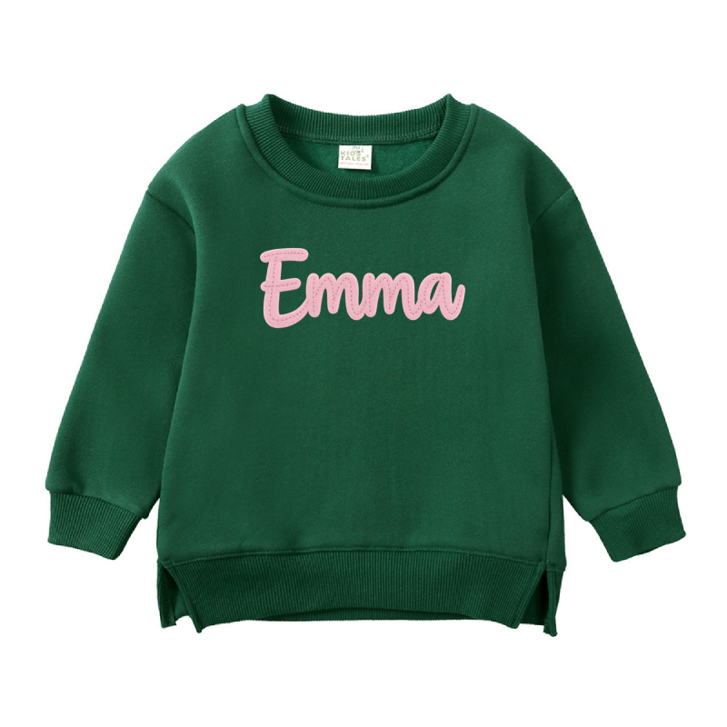 Personalized Hand-Embroidered Kid Cozy Soft Crewneck Sweatshirt | Cloth293