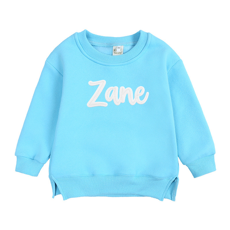 Personalized Hand-Embroidered Kid Cozy Soft Crewneck Sweatshirt | Cloth293