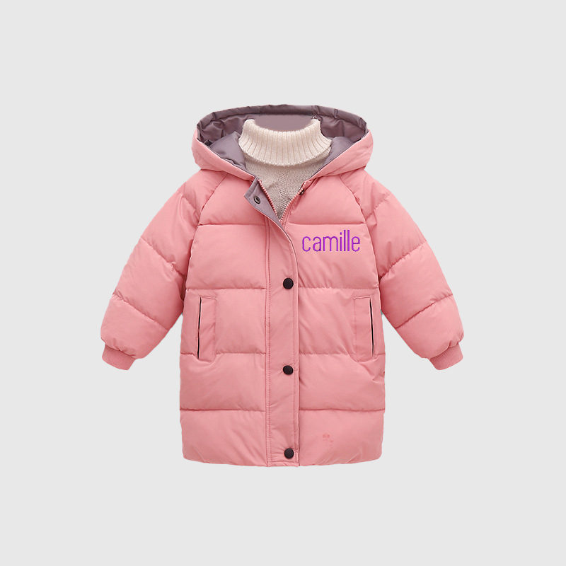 Personalized Kids Winter Thicken Warm Embroidered Long Jackets| Cloth199