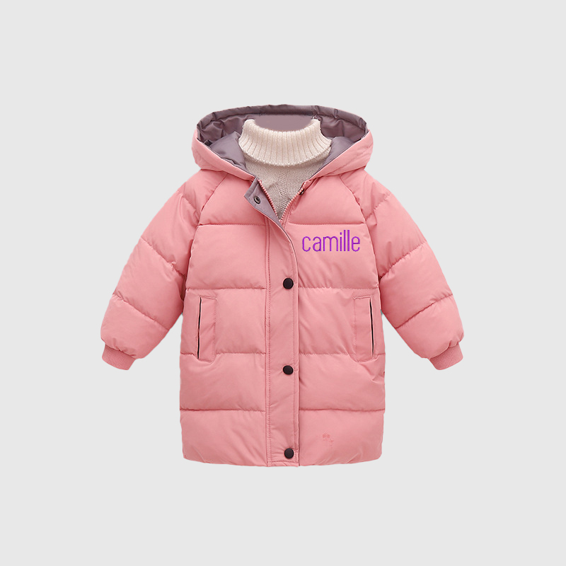 Personalized Kids Winter Thicken Warm Embroidered Long Jackets| Cloth199