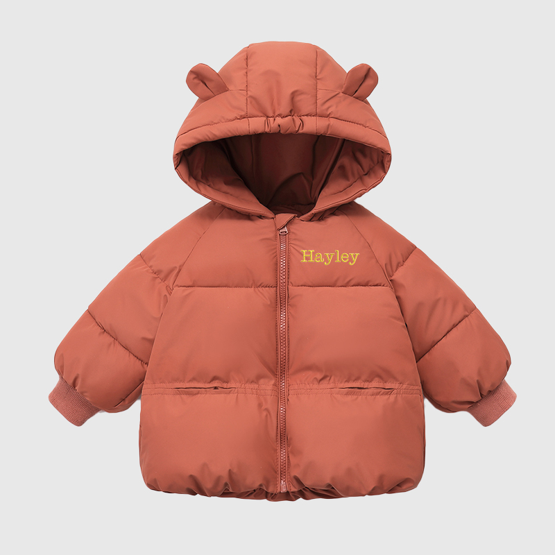 Personalized Kids Winter Thicken Warm Embroidered Hooded Jacket| Cloth203