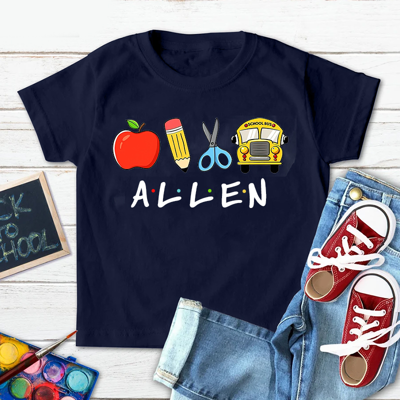 Personalized Kids Back To School Name T-Shirt| Cloth1402
