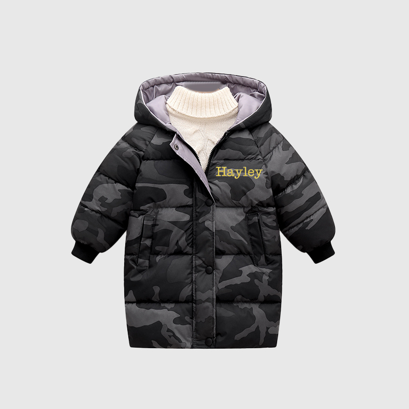 Personalized Kids Winter Thicken Warm Embroidered Long Jackets| Cloth199