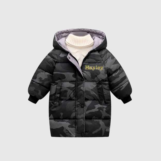 Personalized Kids Winter Thicken Warm Embroidered Long Jackets| Cloth199