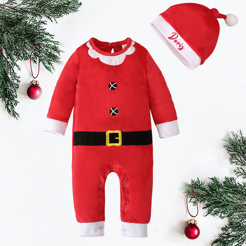 Personalized Baby Christmas Costume Santa Set| BBCloth76