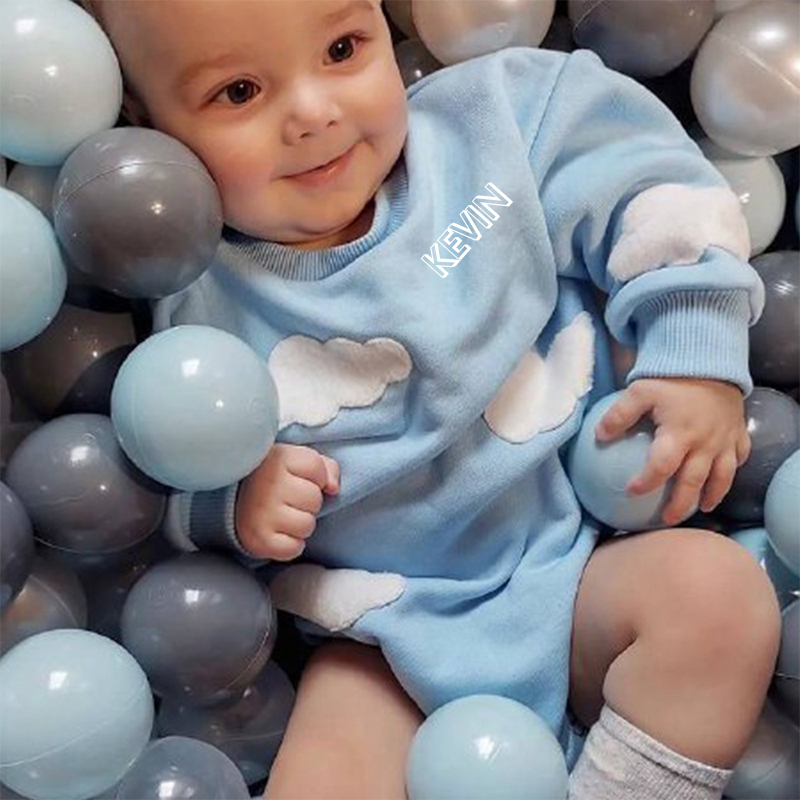 Personalized Baby Multicolor Long Sleeve Romper| BBCloth64