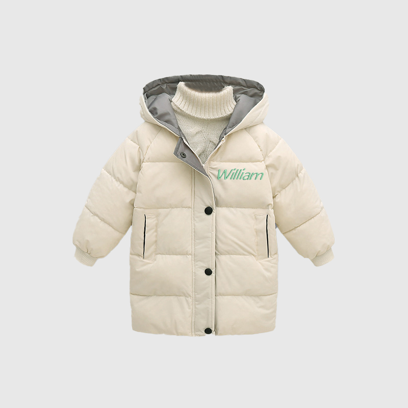 Personalized Kids Winter Thicken Warm Embroidered Long Jackets| Cloth199