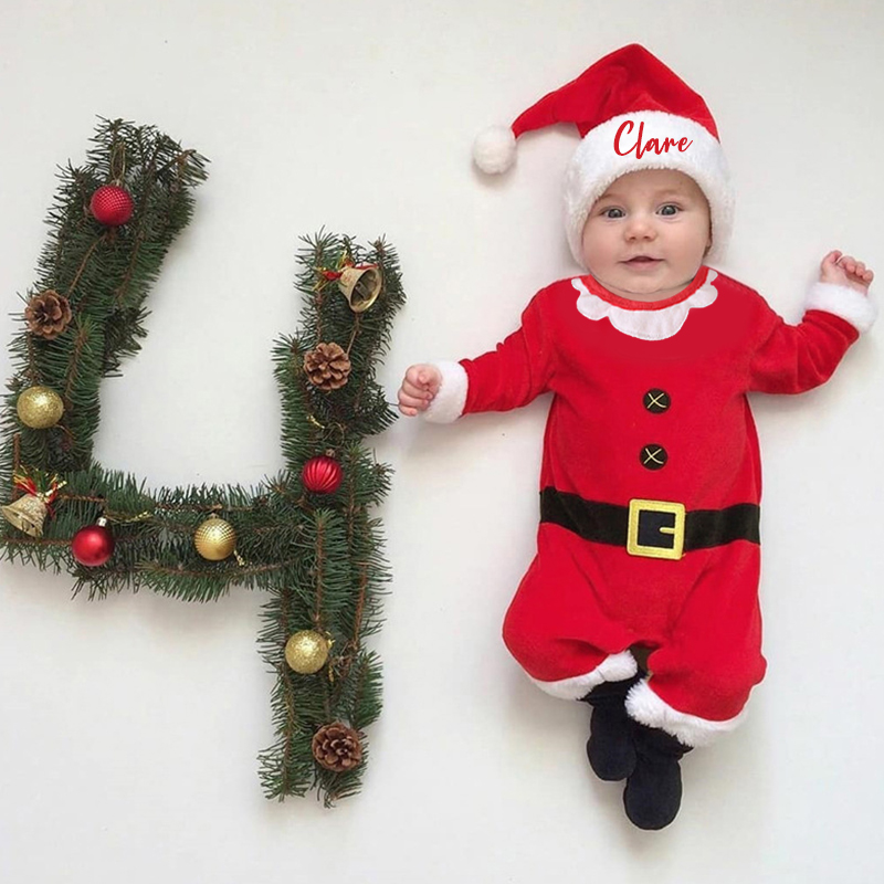 Personalized Baby Christmas Costume Santa Set| BBCloth76