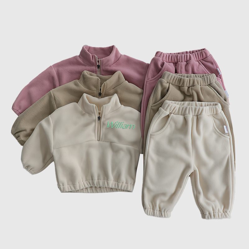Personalized Kids Embroidered Fleece Hoodies Sports Suit| Cloth202