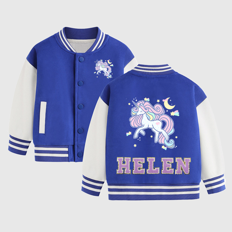 Personalized Unicorn Kids Baseball Jacket| Cloth198