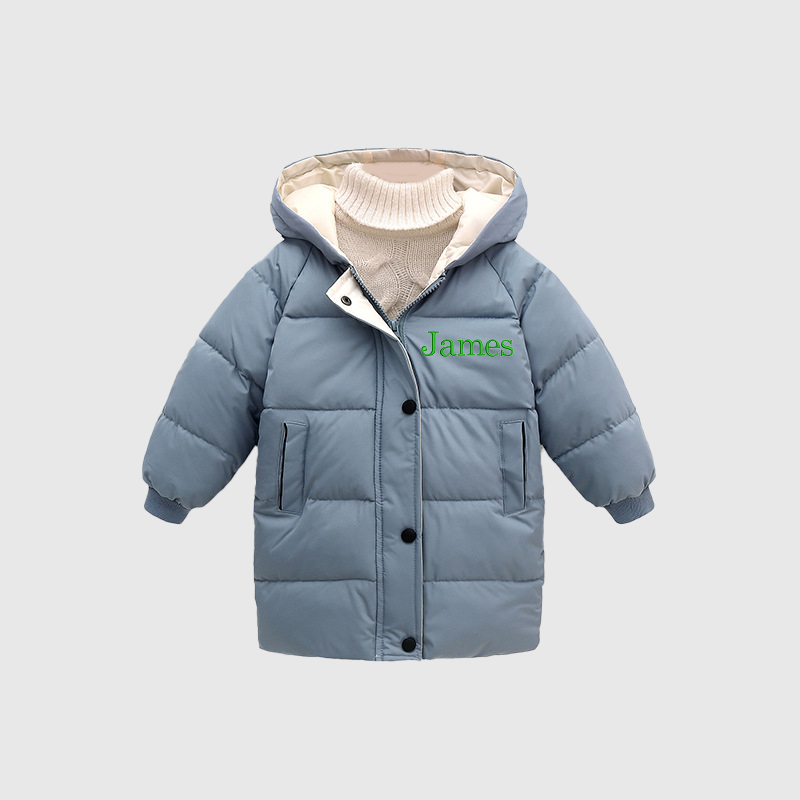 Personalized Kids Winter Thicken Warm Embroidered Long Jackets| Cloth199
