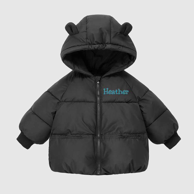 Personalized Kids Winter Thicken Warm Embroidered Hooded Jacket| Cloth203