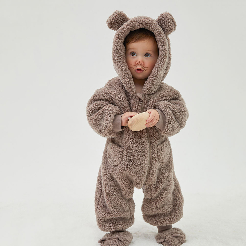   Personalized Baby Warm Winter Fleece  Embroidered Jumpsuits| BBCloth75