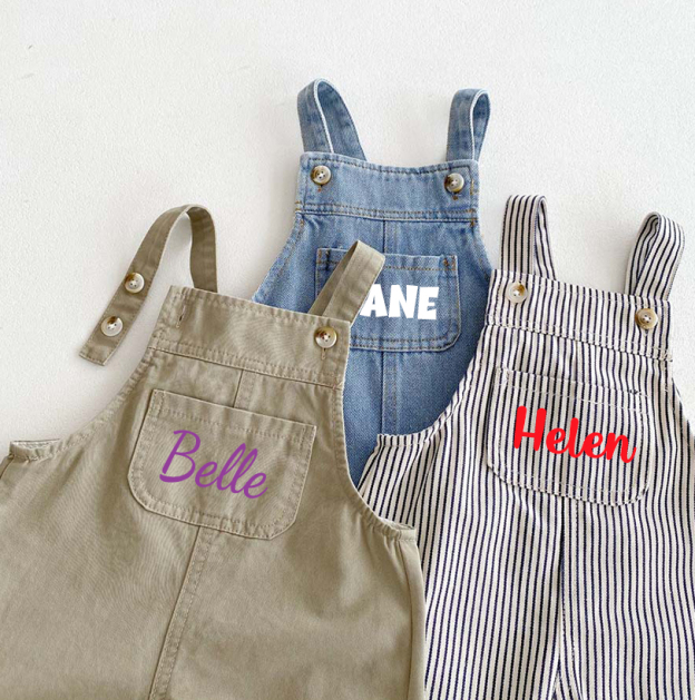Personalized Kids Oversized Denim Overalls| Pants11