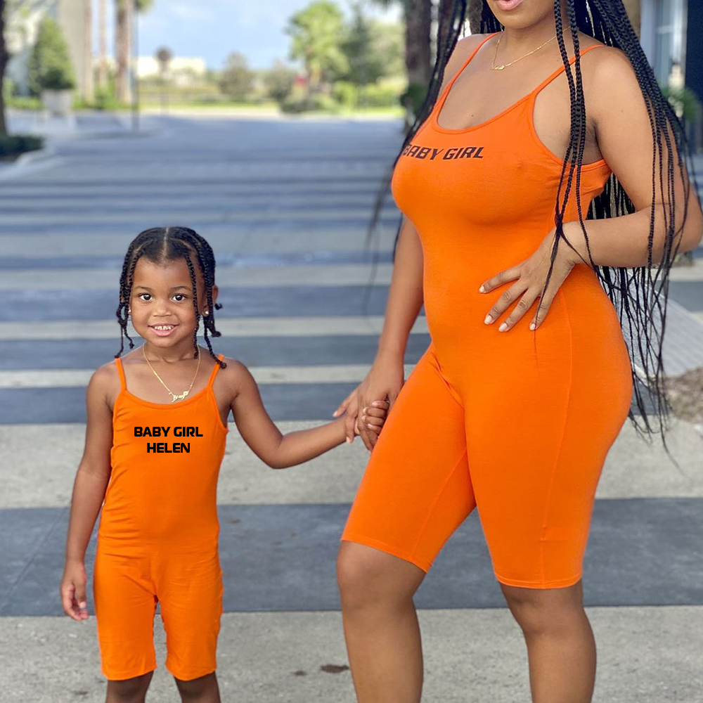 Personalized Girl Suspender Letter Print Jumpsuit| Cloth221