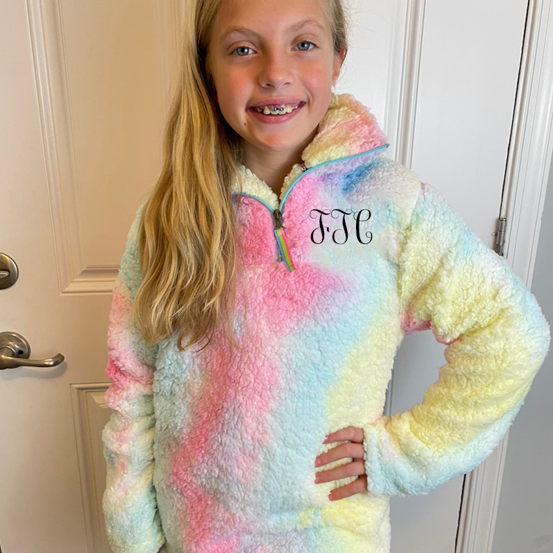 Personalized Mom & Me Tie Dye Monogram Matching Pullover Jacket| Cloth90