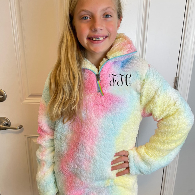 Personalized Mom & Me Tie Dye Monogram Matching Pullover Jacket| Cloth90