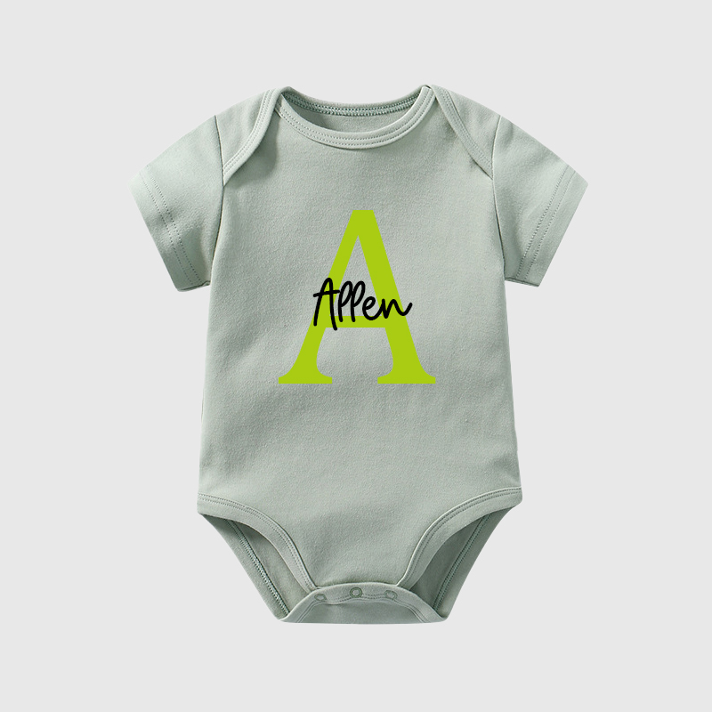 Personalized Baby Initials & Name Cozy Onesie| BBCloth26