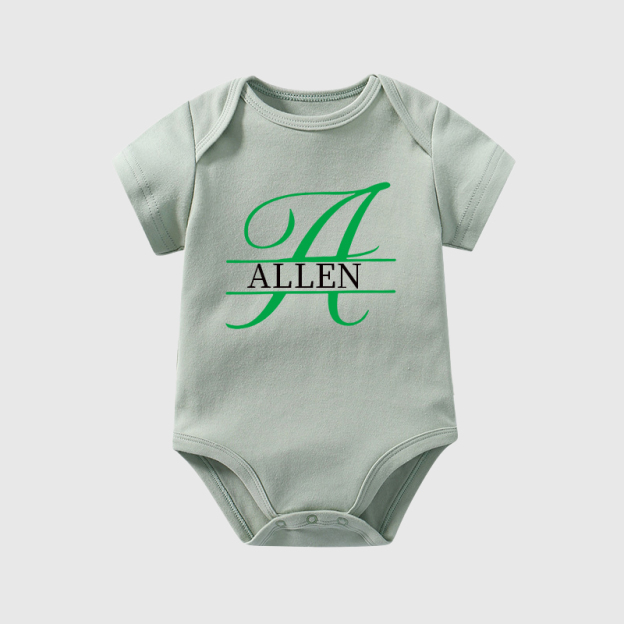 Personalized Baby Split Monogram Alphabet Onesie| BBCloth47