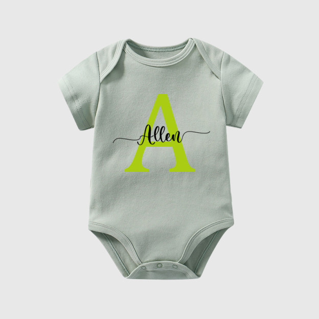 Personalized Baby Initials & Name Cozy Onesie| BBCloth15