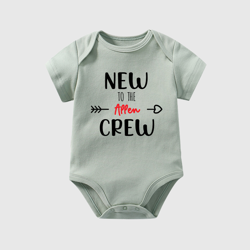 Personalized Baby New To The Crew Cozy Onesie| BBCloth17