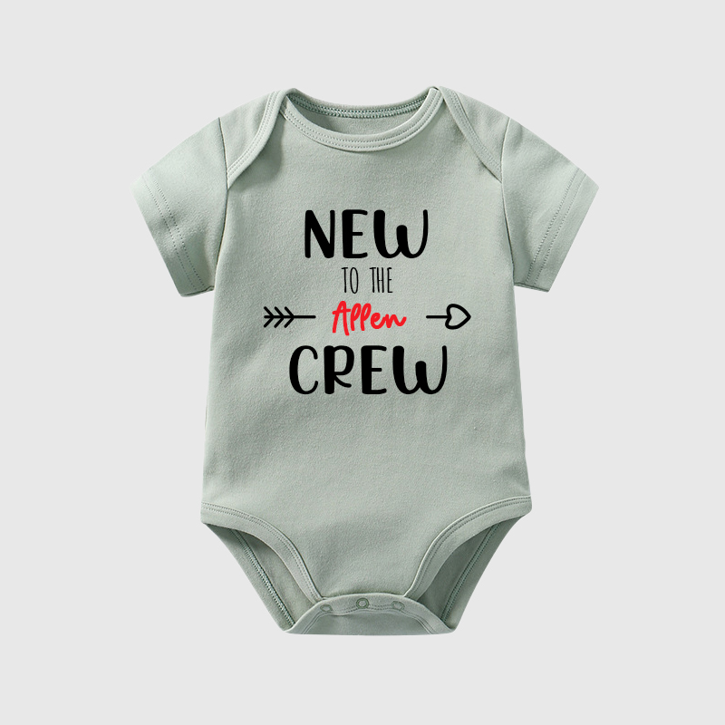 Personalized Baby New To The Crew Cozy Onesie| BBCloth17