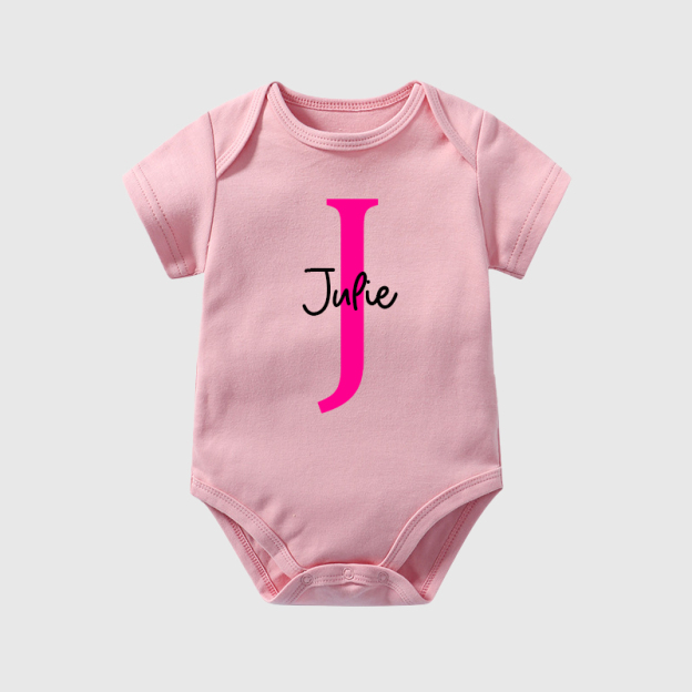 Personalized Baby Initials & Name Cozy Onesie| BBCloth26