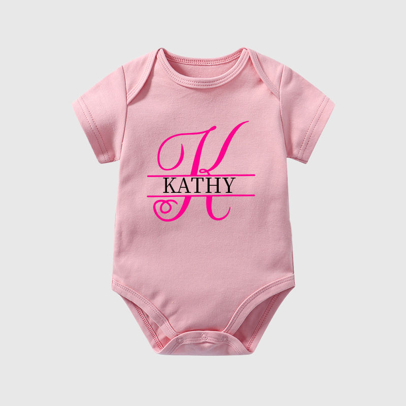 Personalized Baby Split Monogram Alphabet Onesie| BBCloth47