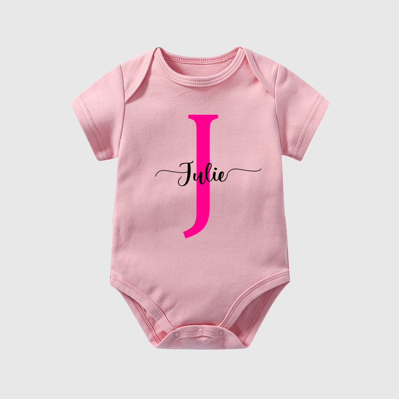 Personalized Baby Initials & Name Cozy Onesie| BBCloth15