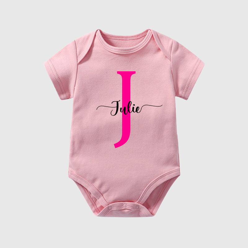 Personalized Baby Initials & Name Cozy Onesie| BBCloth15