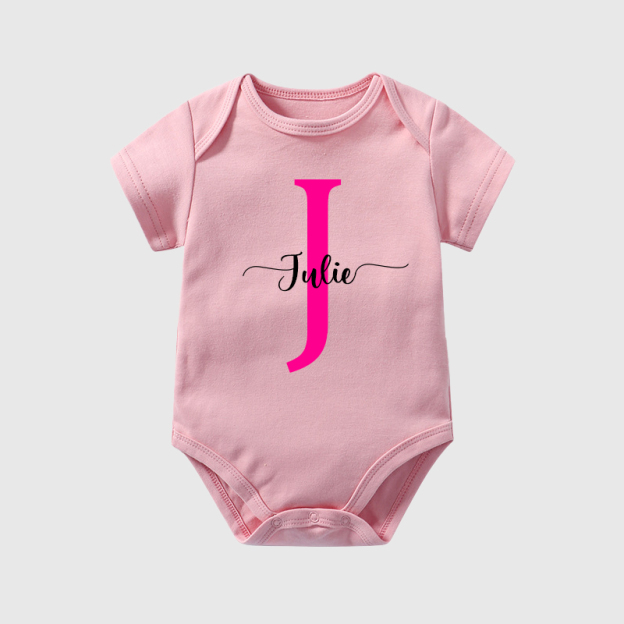 Personalized Baby Initials & Name Cozy Onesie| BBCloth15