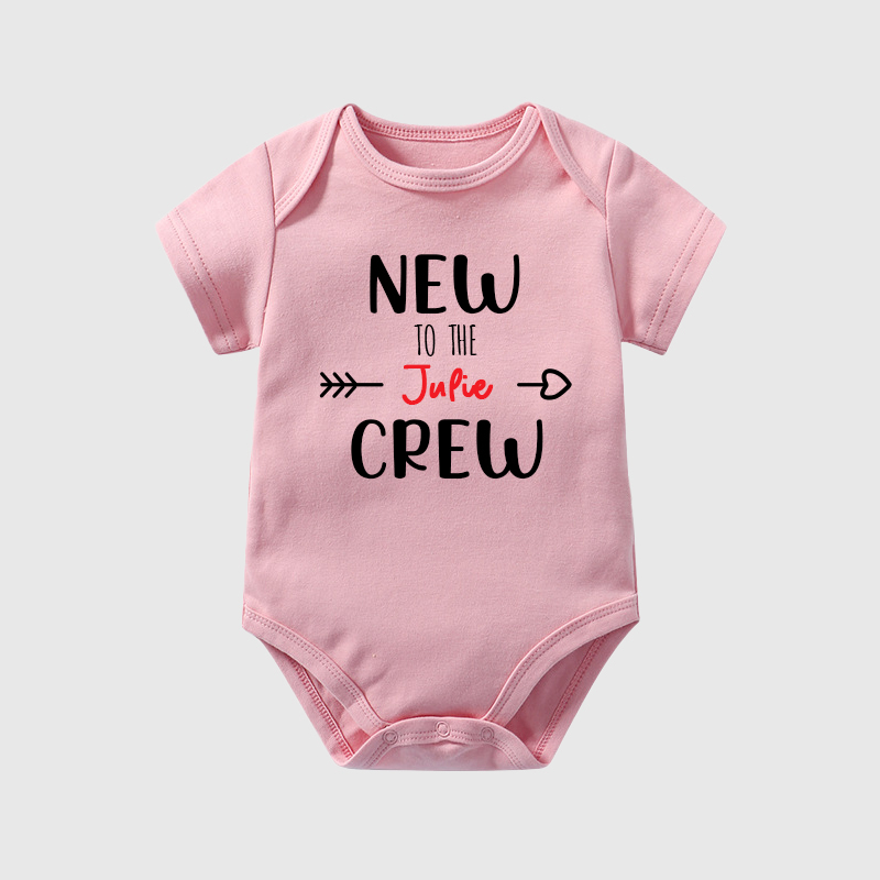 Personalized Baby New To The Crew Cozy Onesie| BBCloth17