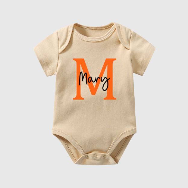 Personalized Baby Initials & Name Cozy Onesie| BBCloth26