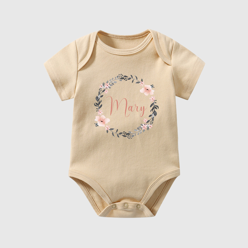 Personalized Baby Girl Floral Cozy Onesie| BBCloth28