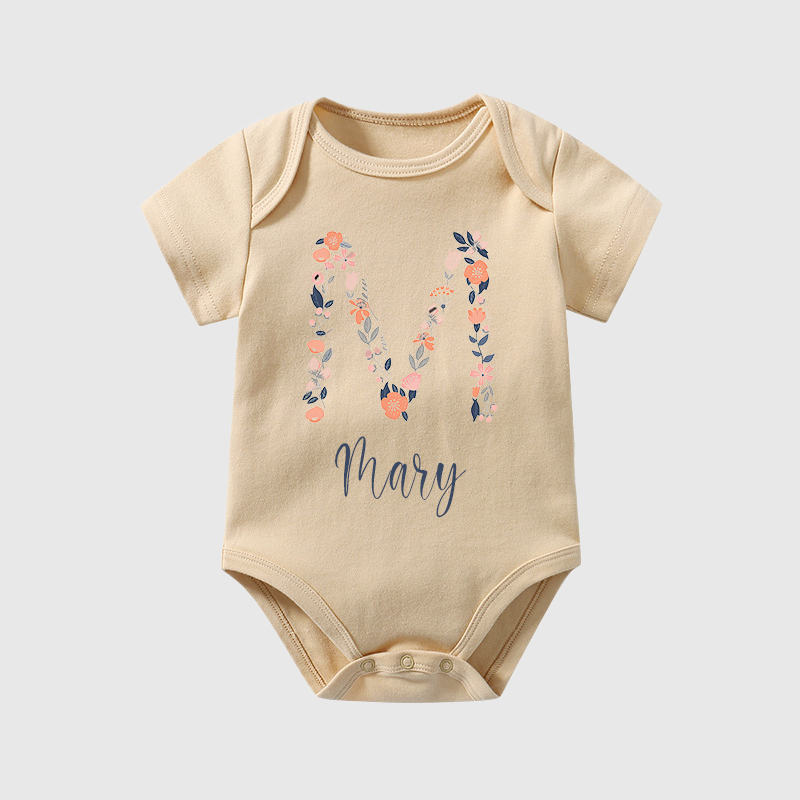 Personalized Baby Girl Floral Cozy Onesie| BBCloth45