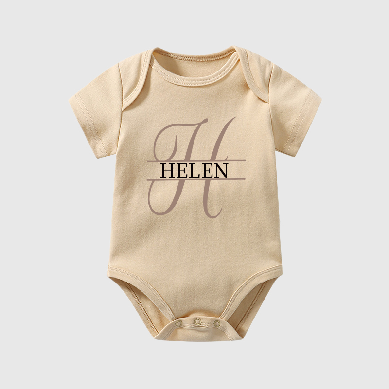 Personalized Baby Split Monogram Alphabet Onesie| BBCloth47