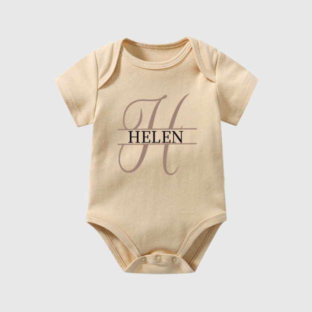 Personalized Baby Split Monogram Alphabet Onesie| BBCloth47
