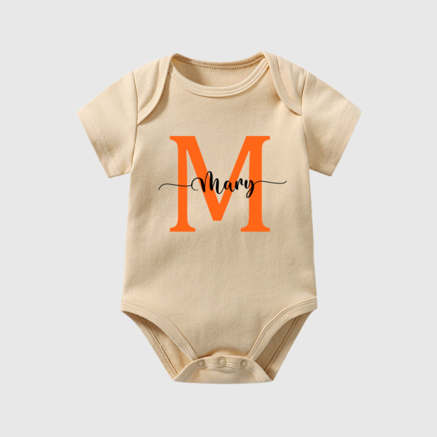 Personalized Baby Initials & Name Cozy Onesie| BBCloth15