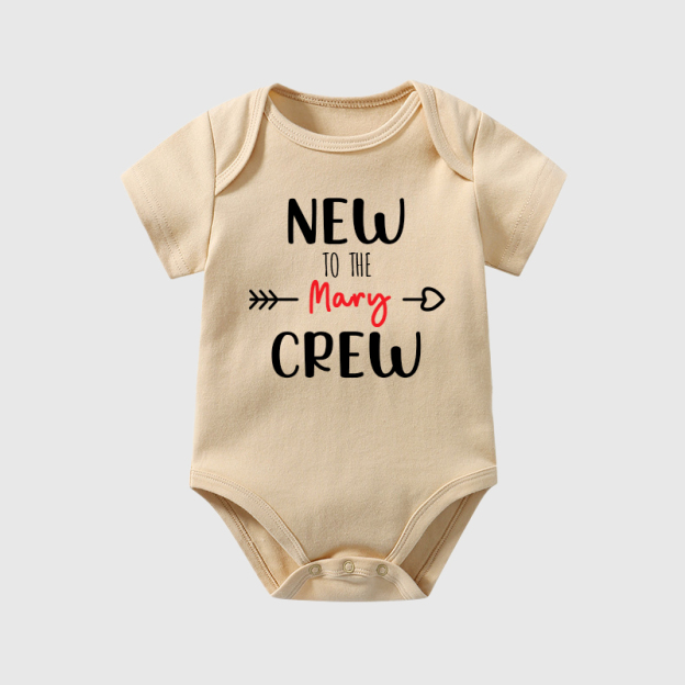 Personalized Baby New To The Crew Cozy Onesie| BBCloth17