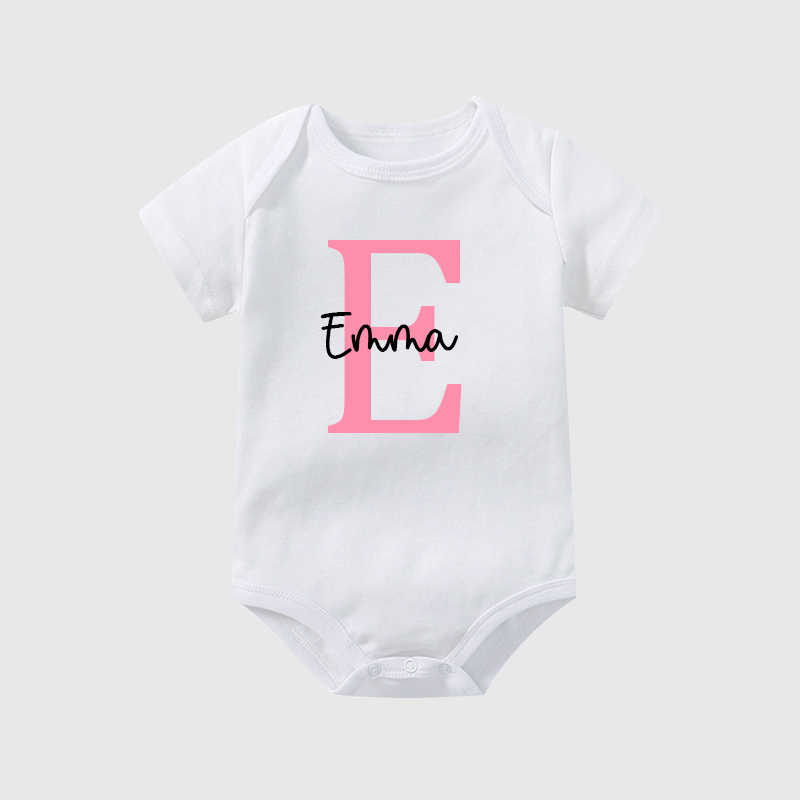 Personalized Baby Initials & Name Cozy Onesie| BBCloth26