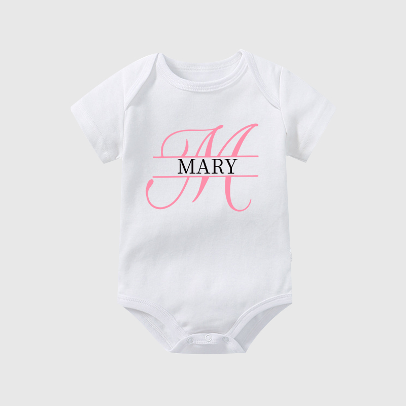 Personalized Baby Split Monogram Alphabet Onesie| BBCloth47