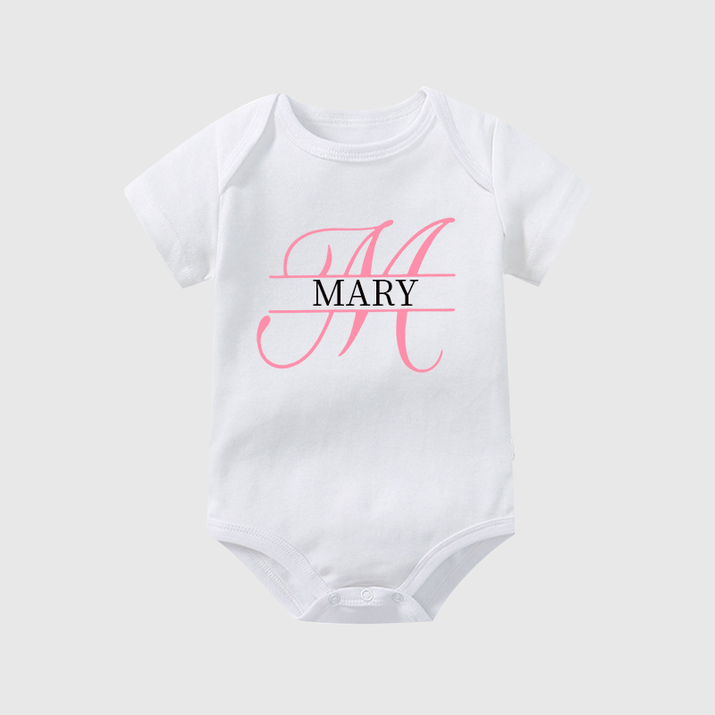 Personalized Baby Split Monogram Alphabet Onesie| BBCloth47