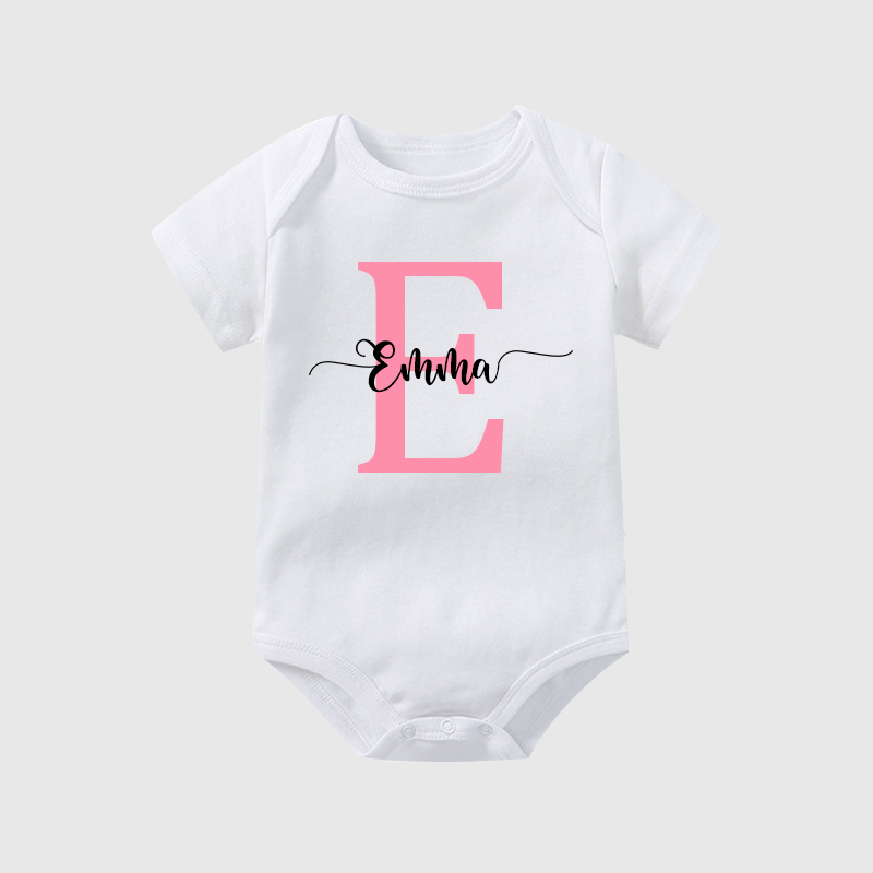 Personalized Baby Initials & Name Cozy Onesie| BBCloth15