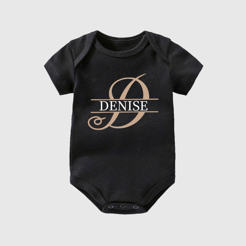 Personalized Baby Split Monogram Alphabet Onesie| BBCloth47
